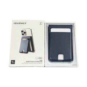 G8O GENUINE JOURNEY EZMO MagSafe Wallet & Phone Stand Navy Blue OPEN BOX NEW!